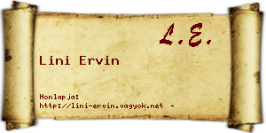 Lini Ervin névjegykártya